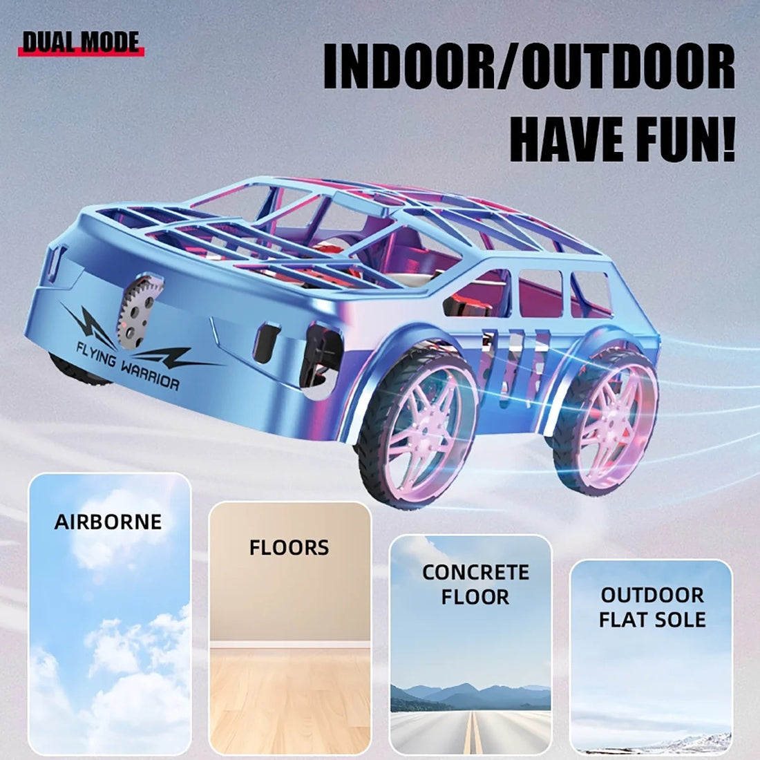 RC Drone Air Racer Flying Car One Click Take Off/Landing with LED Lights