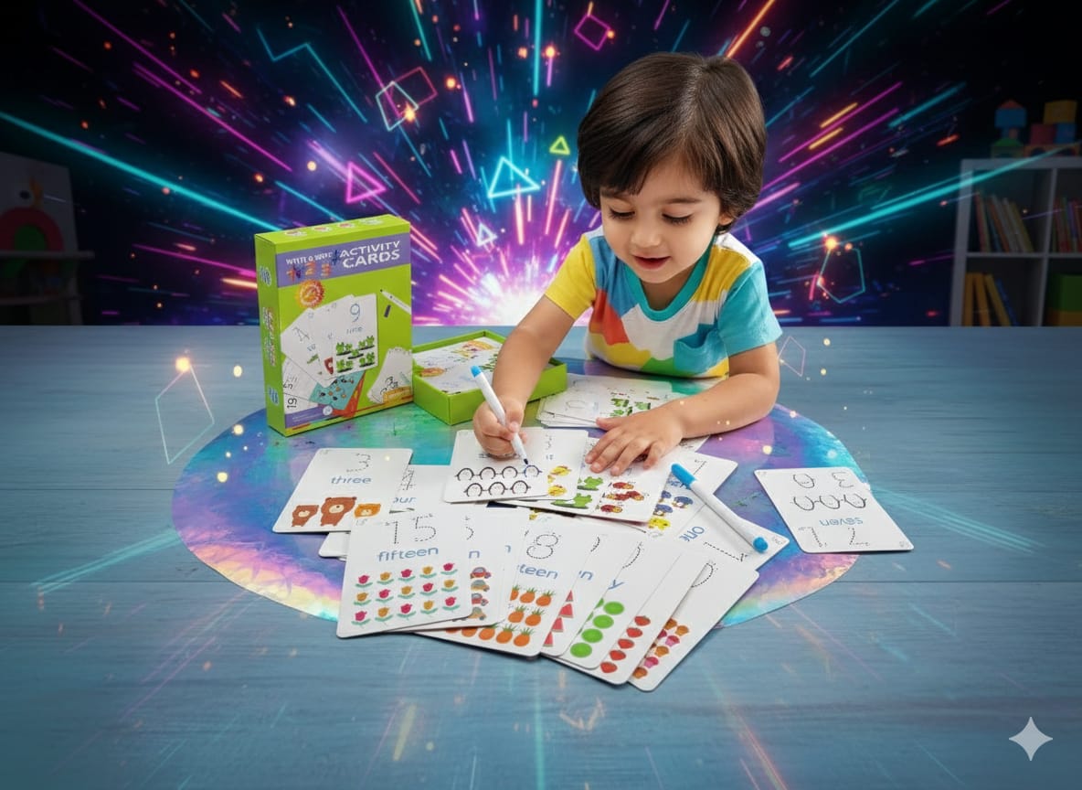 123 Write-and-Wipe Learning Cards – Reusable Early Learning Set