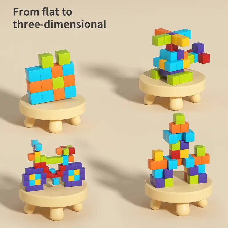 Magnetic Building Blocks Blocks – 48 pieces (2cm x 2cm)