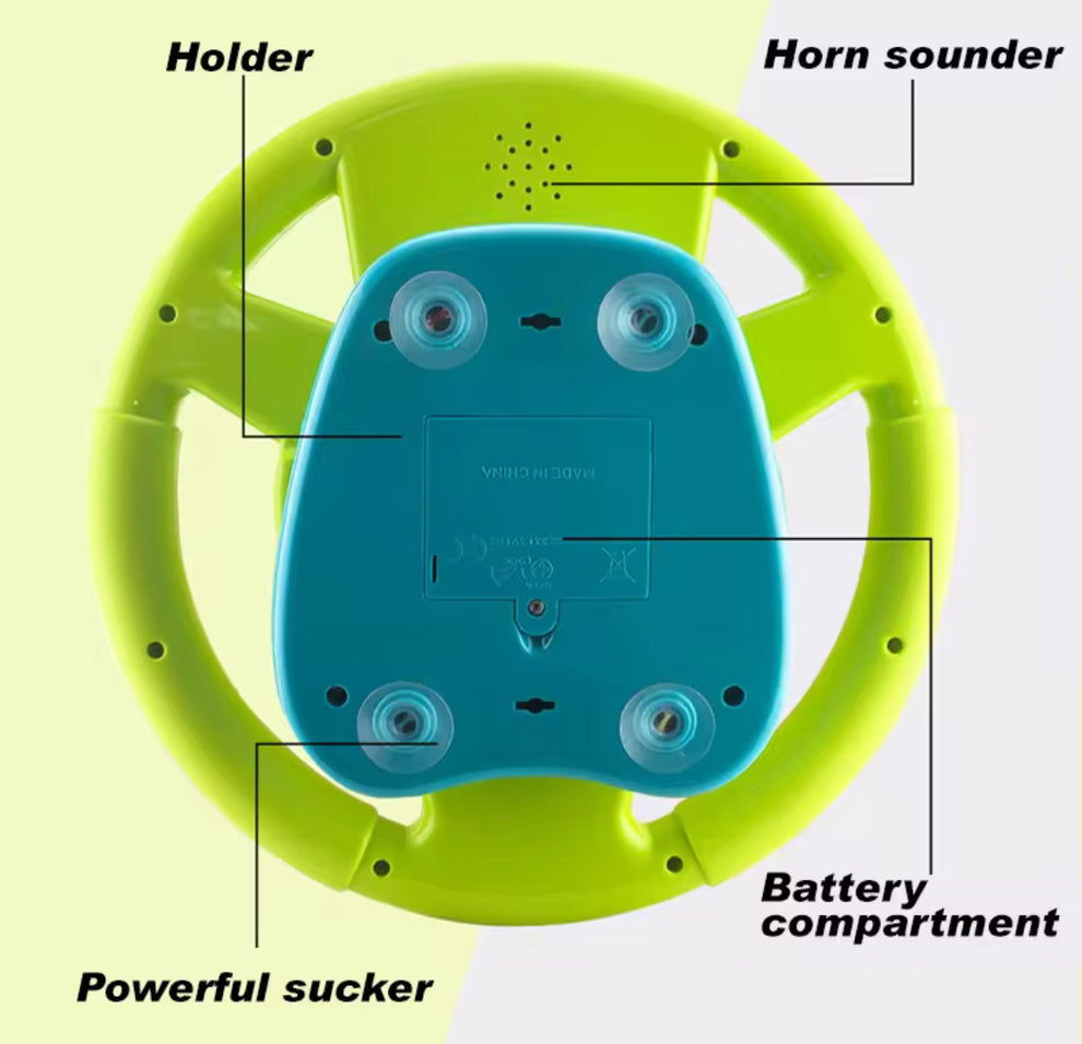 Little Driver Steering Wheel with Music Light for Co-Pilot Simulation Driving Game for Children