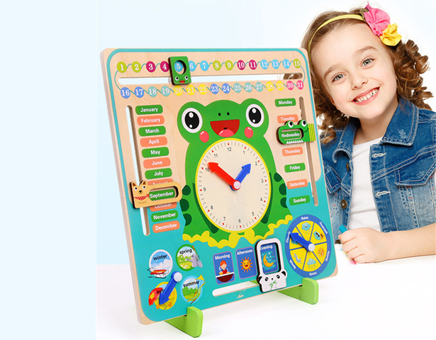 Multifunctional Calendar Clock (Wooden)