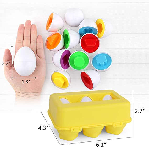 Shape Matching Eggs For Color Recognition - 6 Pieces