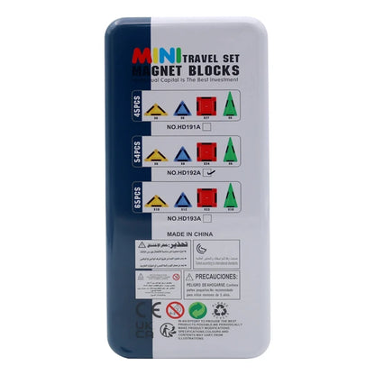 Mini Travel Magnetic Tile Blocks Set 54 Pieces