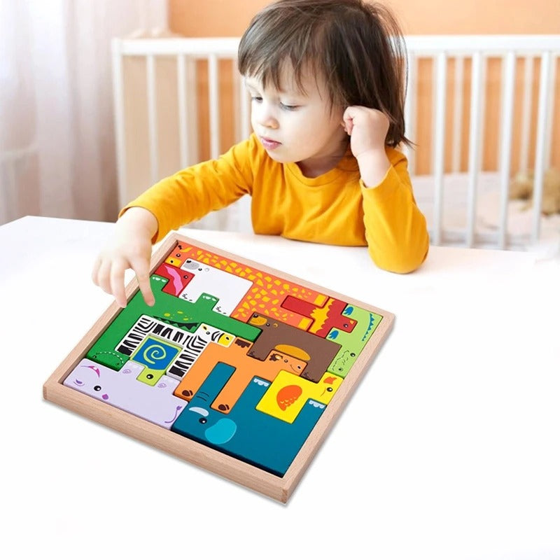 Wooden Animal Creative Challenge Jigsaw Puzzle Board