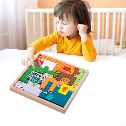 Wooden Animal Creative Challenge Jigsaw Puzzle Board