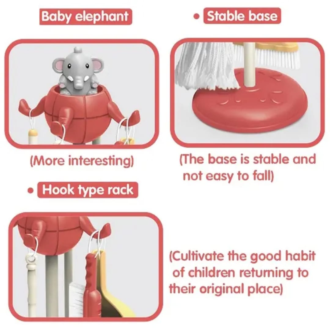 Kids Cleaning Set: Pretend Play Housekeeping Toy (8 pieces)