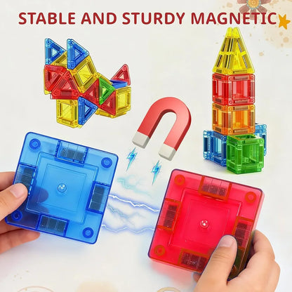 Mini Travel Magnetic Tile Blocks Set 45 Pieces