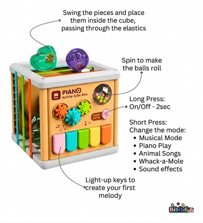 5 in 1 Baby Learning Piano Puzzle Cube With Music and Lights