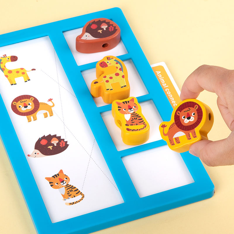 Wooden Digital Linking Game With Threading & Drawing Activity