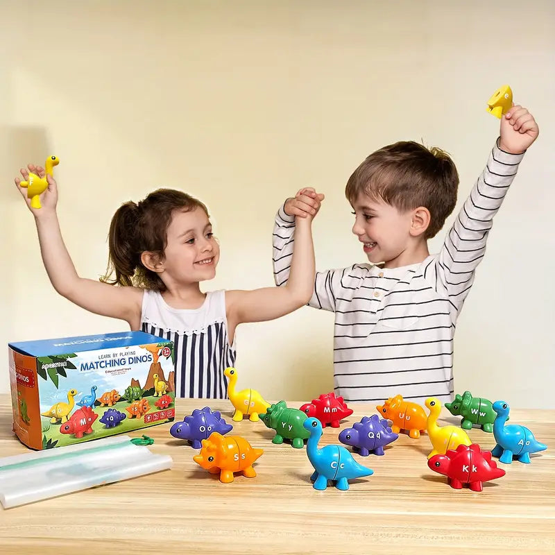 A-Z Alphabet Matching Dinosaurs – 13 PCS Double-Sided