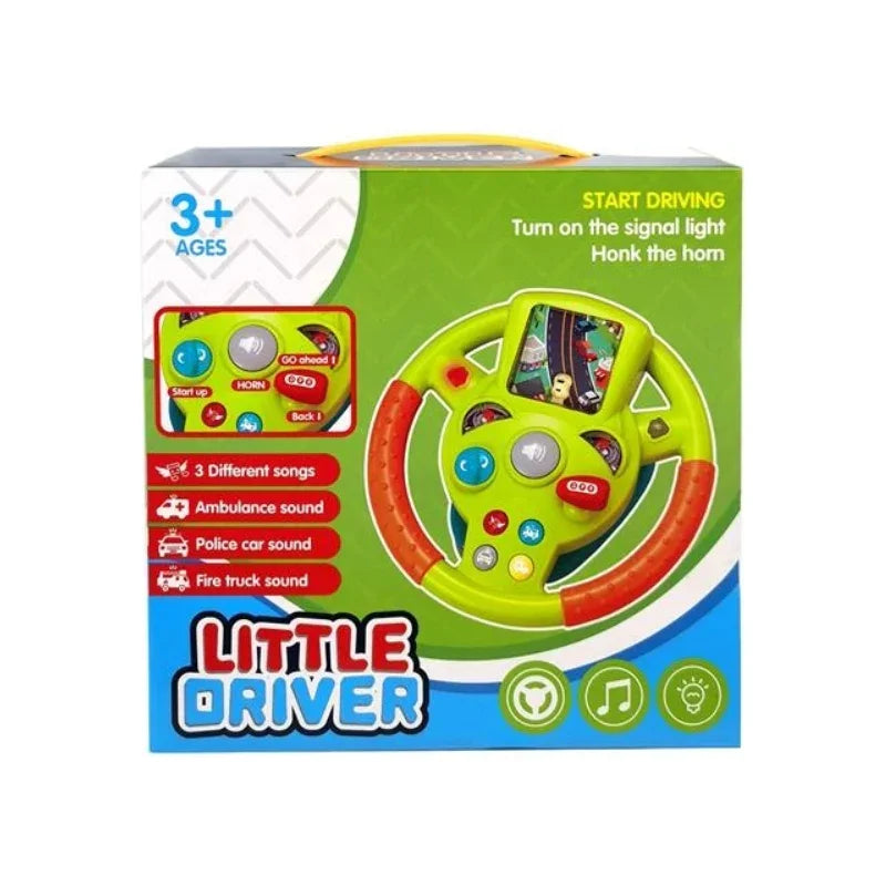 Little Driver Steering Wheel with Music Light for Co-Pilot Simulation Driving Game for Children