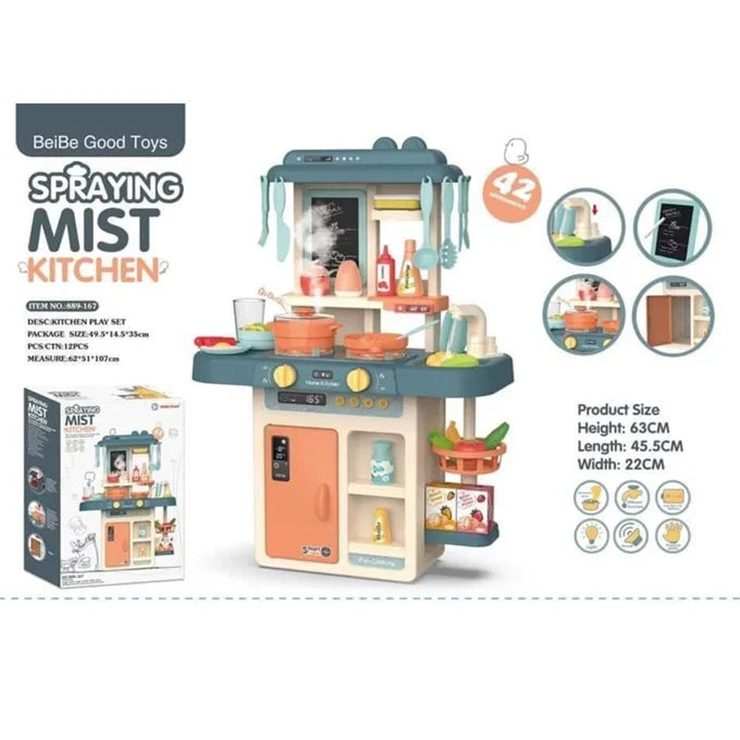Simulation Spraying Mist Kitchen Play Set For Kids (42 Pcs)