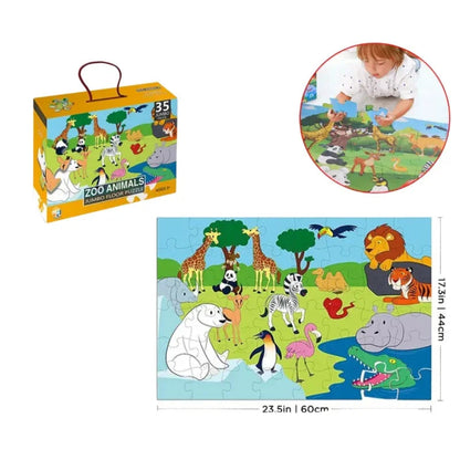 Zoo Animal Jumbo Floor Jigsaw Puzzle – 35 pieces