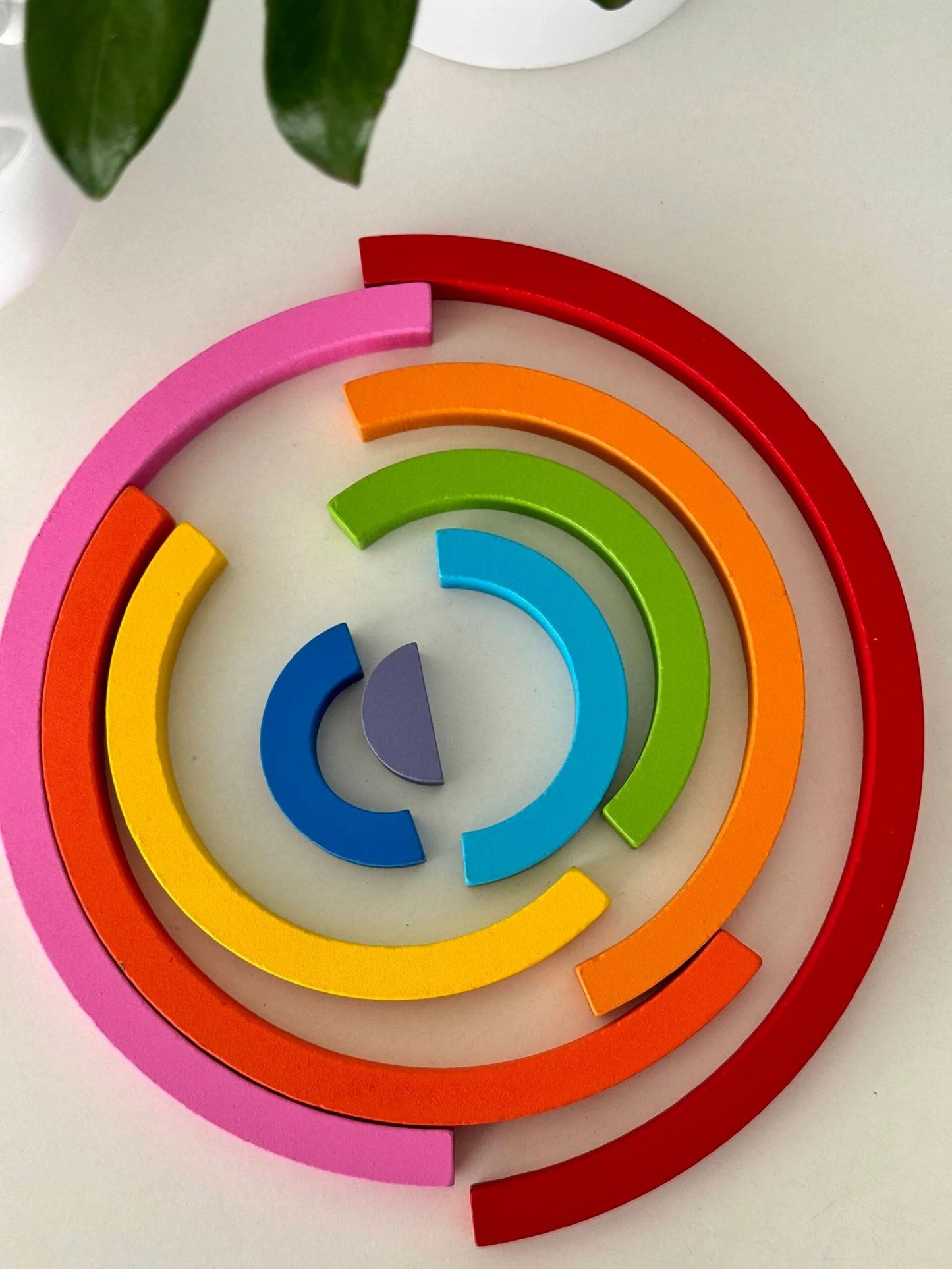 Wooden Rainbow Building Blocks with Board