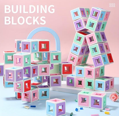 3D Transform Movable Cube Shape Building Blocks - 180 pieces