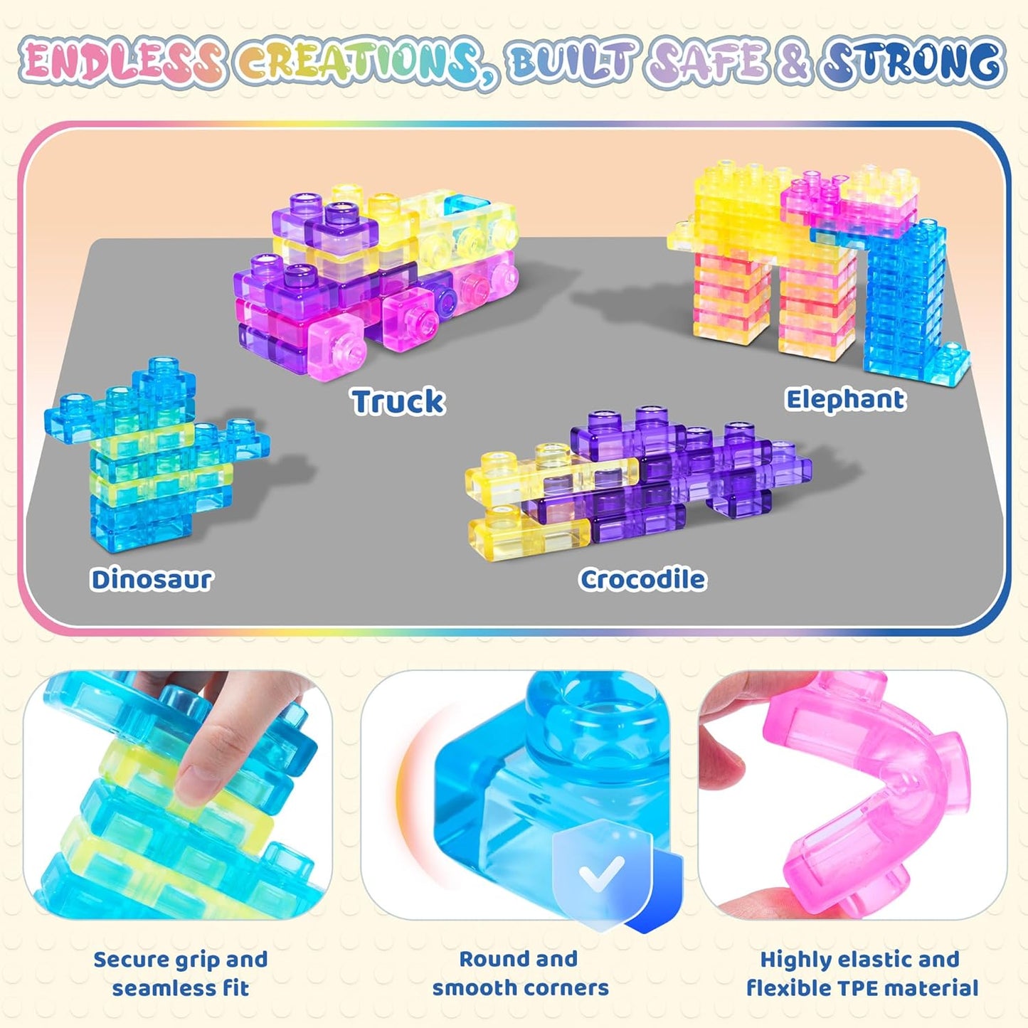 40 PCS Sensory Soft Gummy Blocks