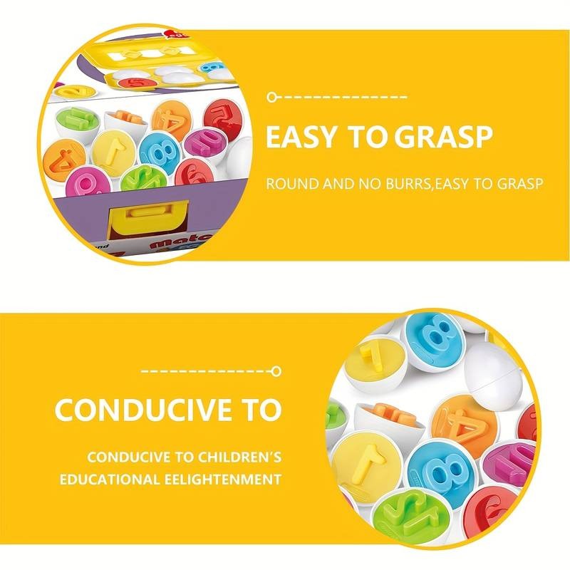 Number Matching Eggs For Color Recognition - 6 Pieces