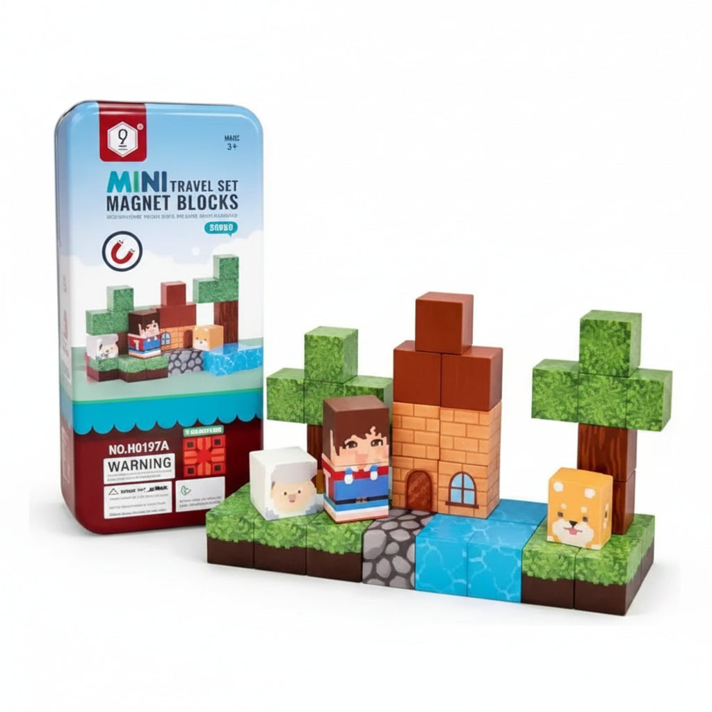 Minecraft 38 Pcs Mini Travel Set Magnet Blocks