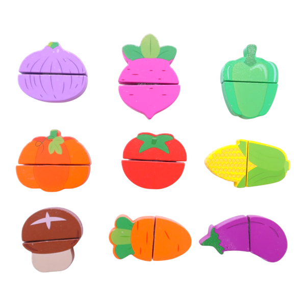 Wooden Vegetable Cutting Set – 12 Pieces