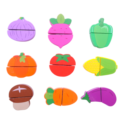 Wooden Vegetable Cutting Set – 12 Pieces