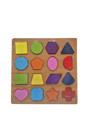 Shapes Wooden 3D Learning Mini Puzzle Board