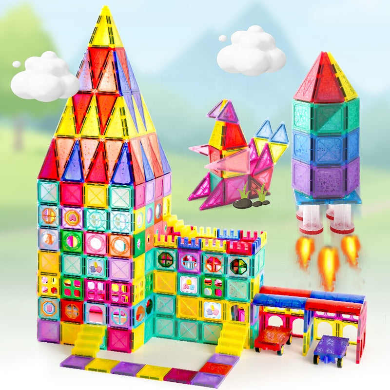 Magnetic Blocks And Tiles Building Set For Endless Creativity And Construction Fun (110 Pcs)