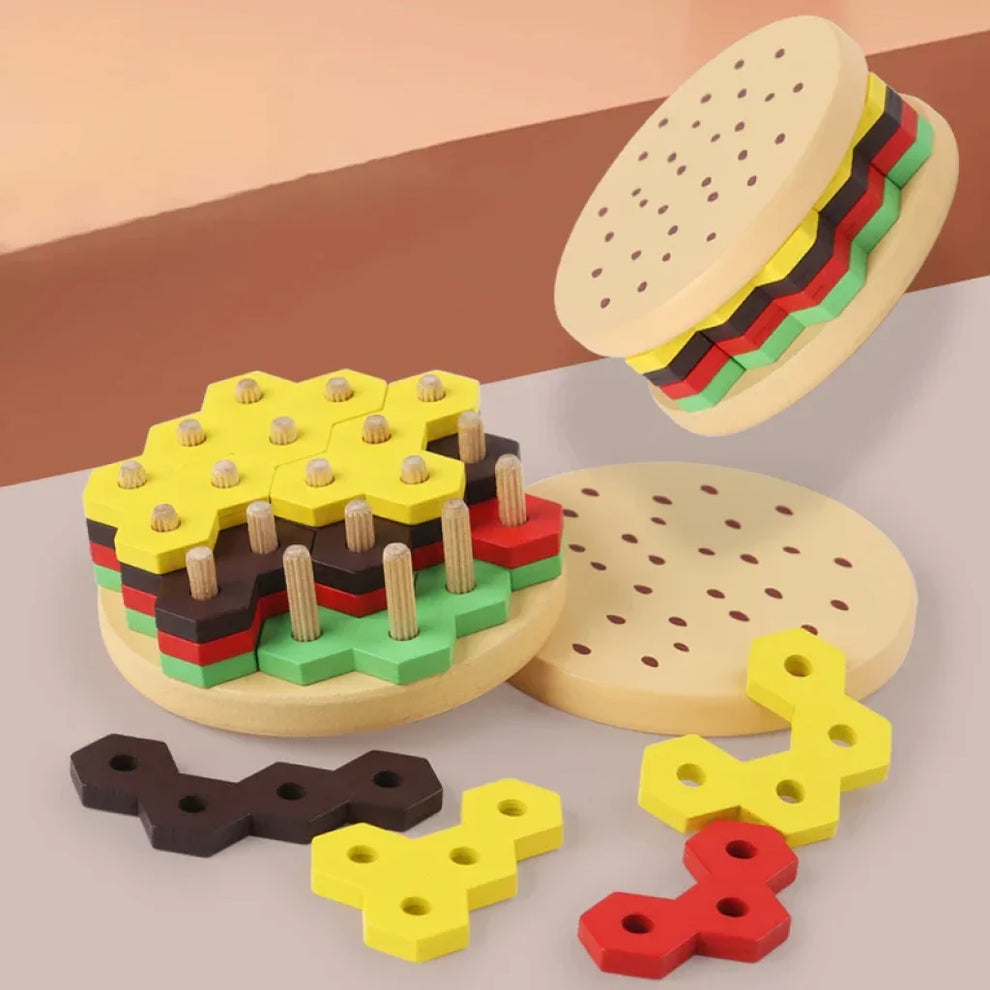 Wooden Wisdom Hamburger Brain-Boosting Fun & Educational Puzzle
