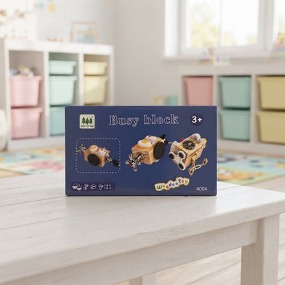 Wooden 8-IN-1 Sensory Activity Interactive Busy Cube