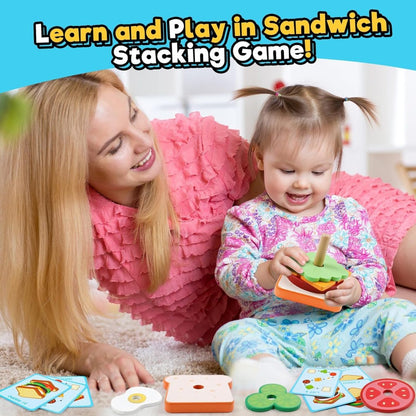 Wooden Sandwich Stacking and Pattern Matching Toy