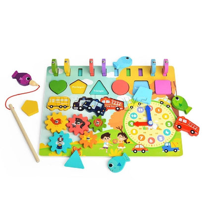 Wooden Gear Shaped Fishing Game