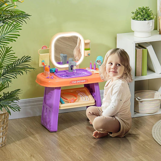 Vanity Dresser Little Beautician Interactive Playset – Smart Simulation Sink with Lights, Music, and Intelligent Sensor Faucet