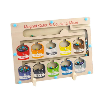 Magnet Color & Counting Maze Magnetic Pen Moving Ball Game Educational Toy