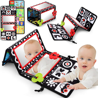 Baby Tummy Time Mirror with High Contrast Pictures