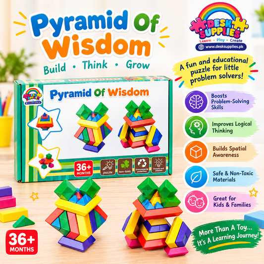Wooden Stacking Building Blocks – Educational Montessori Toy (Pyramid of Wisdom)