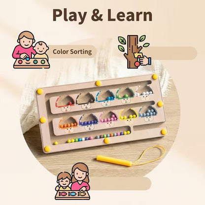 Wooden Color Sorting Magnetic Maze Board