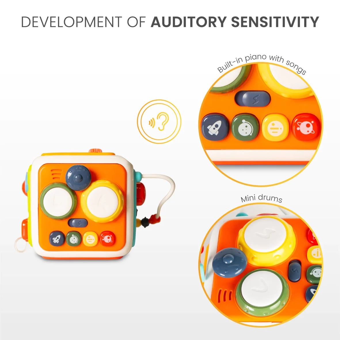 Huanger Interactive Sensory Activity Cube (with Music)