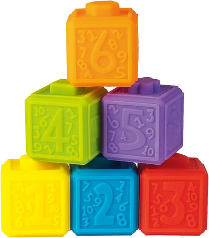 Soft Multicolor Rubber Stacking Interactive Blocks