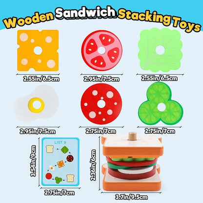 Wooden Sandwich Stacking and Pattern Matching Toy