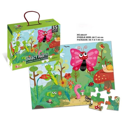 Insect Party Jumbo Floor Jigsaw Puzzle – 35 pieces
