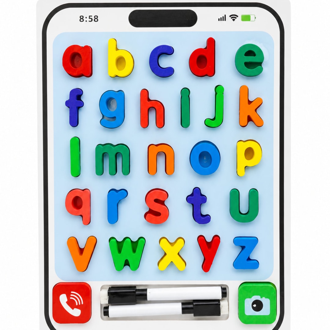 2 in 1 Mobile Lower Case Alphabet Stacking & White Board