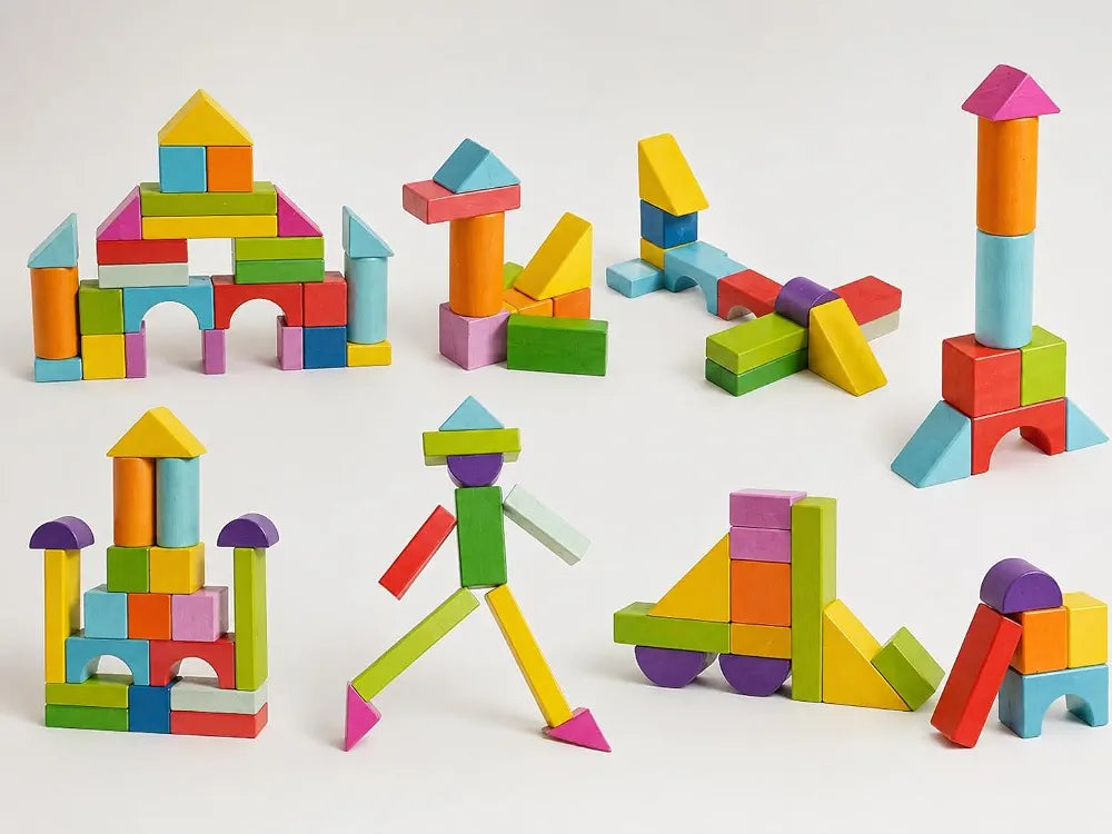 Wooden Multicolor Building Blocks – 40 pieces