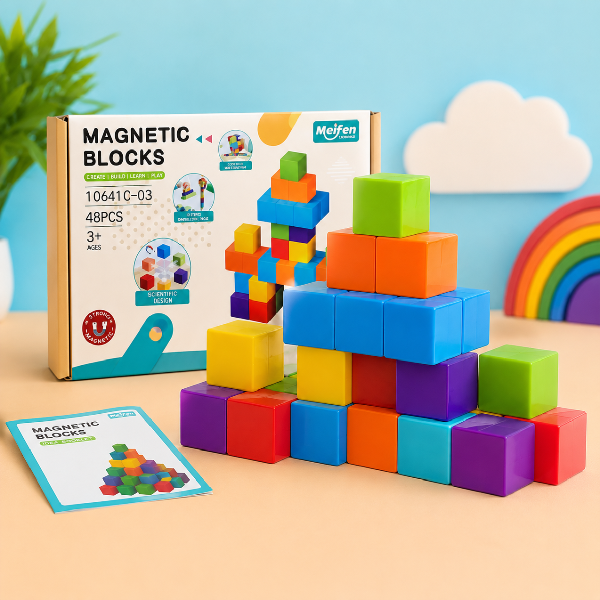 Magnetic Building Blocks Blocks – 48 pieces (2cm x 2cm)