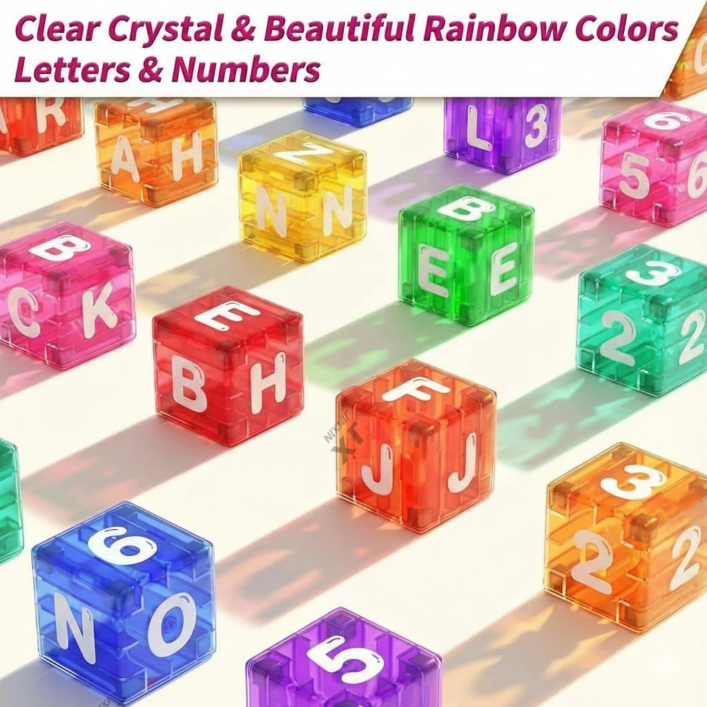 Mini Tin Travel Set Magnetic Alphabet and Number Cube 40 pieces