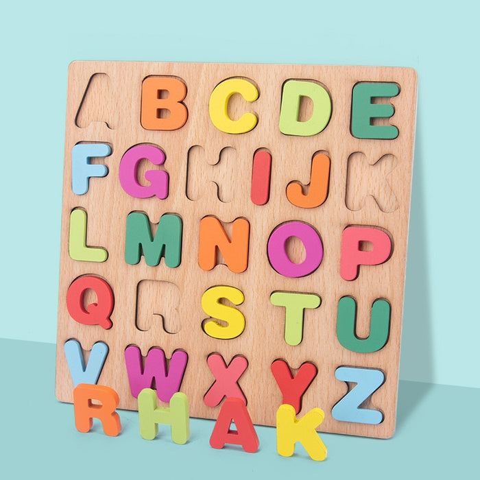 Capital Letters Wooden 3D Learning Mini Puzzle Board