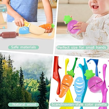 Mini Wooden Kitchen Accessories Play Set