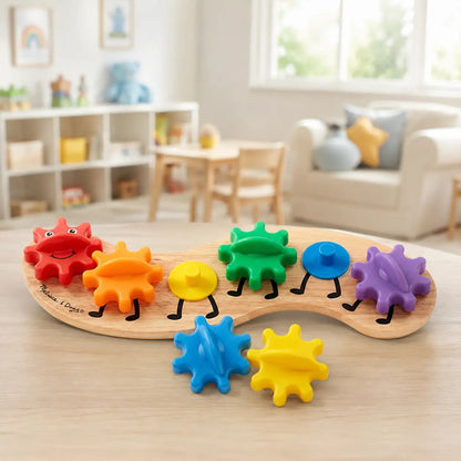 Rotating Interchangeable Gears Rainbow Caterpillar