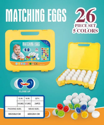 26 Pcs Set Of Colorful Matching Eggs For Kids