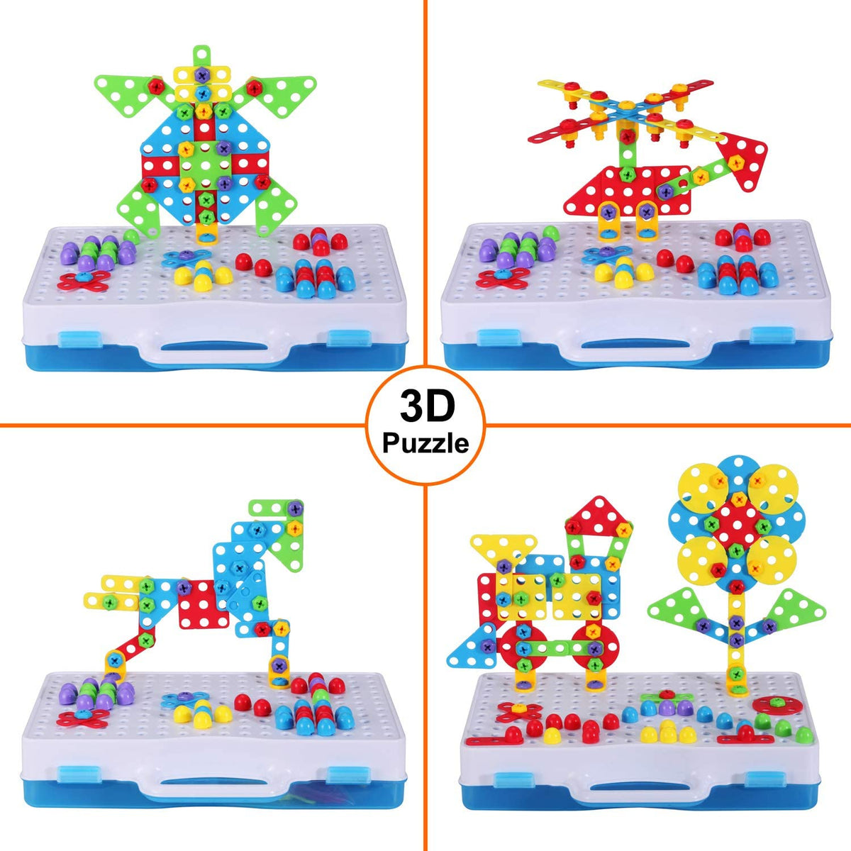 2 in 1 DIY Creative Gear & Drill Construction Kit - 190 PCs Accessories