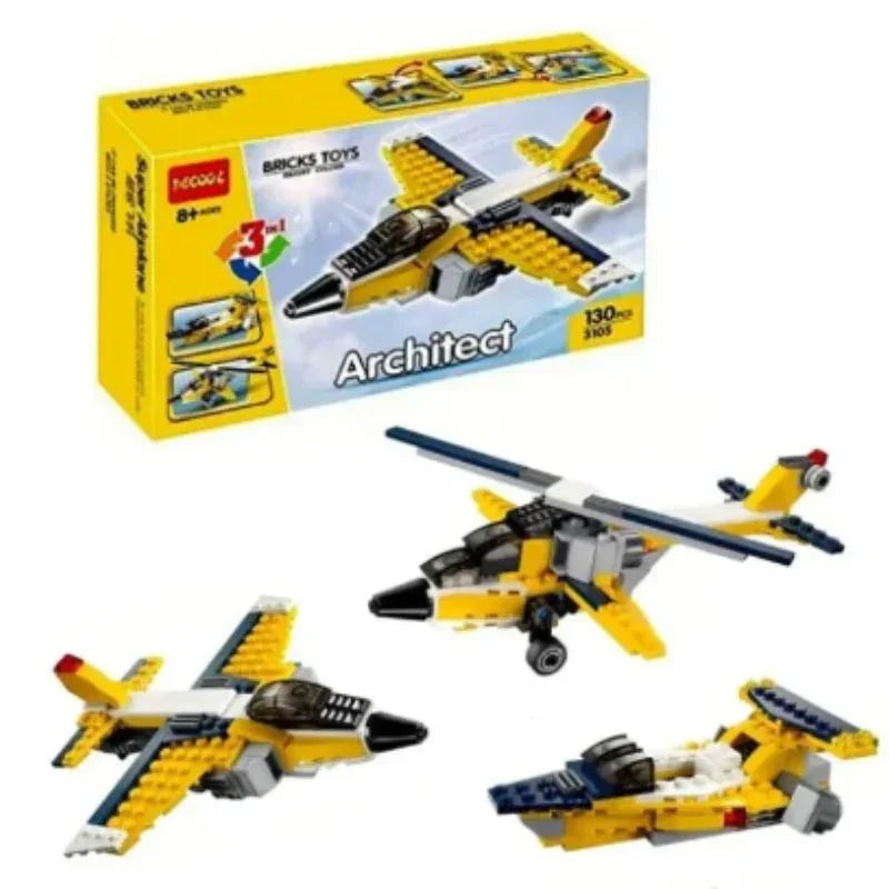 Architect Airplane Building Construction Blocks 3-in-1 (130 Pieces)