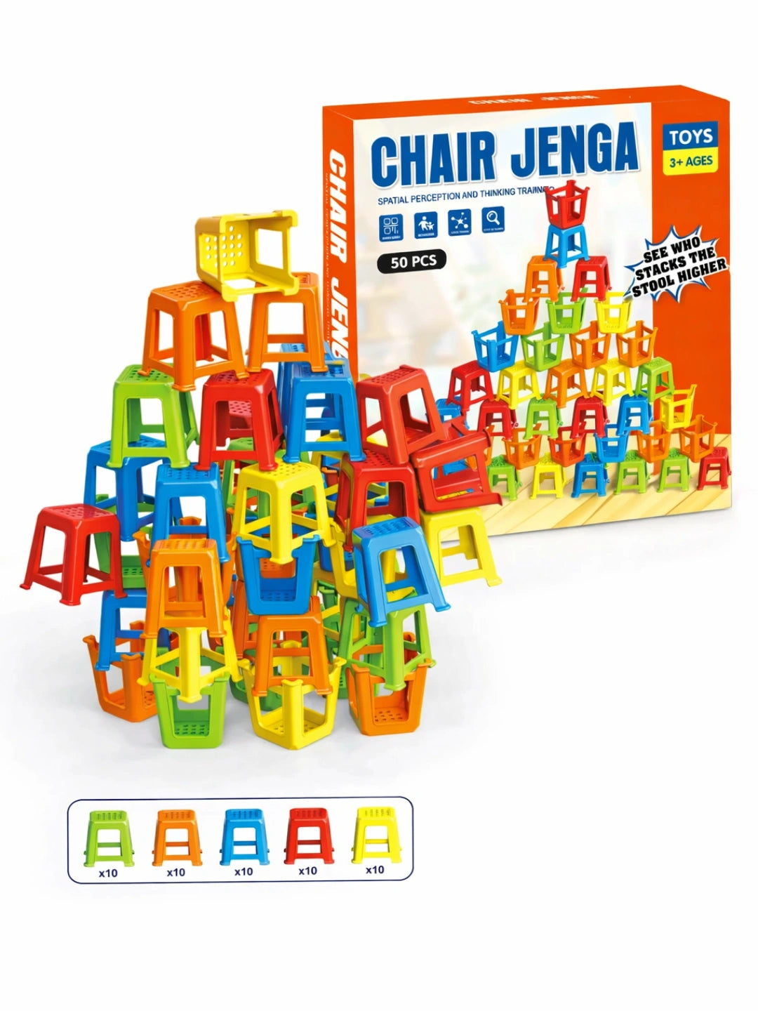 Chair Jenga Stacking Balance Game